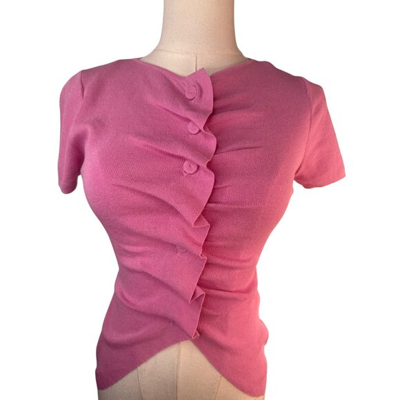 ZARA Pink Ruched Front Top Small Viscose & Polyamide Blend - Picture 8 of 14